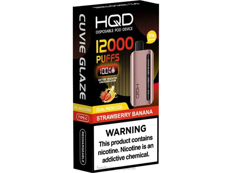 HQD CUVIE GLAZE vaporizador desechable 12000 Fresa plátano 84J2254 HQD madrid