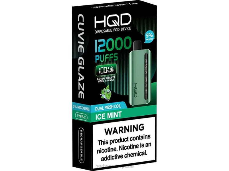 HQD CUVIE GLAZE vaporizador desechable 12000 menta helada 84J2200 HQD wholesale