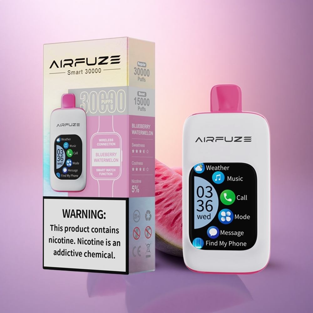 AirFuze Smart 30000 Puffs Sandía Arándano con Pantalla Táctil 2.01\'\' y 5% Nicotina