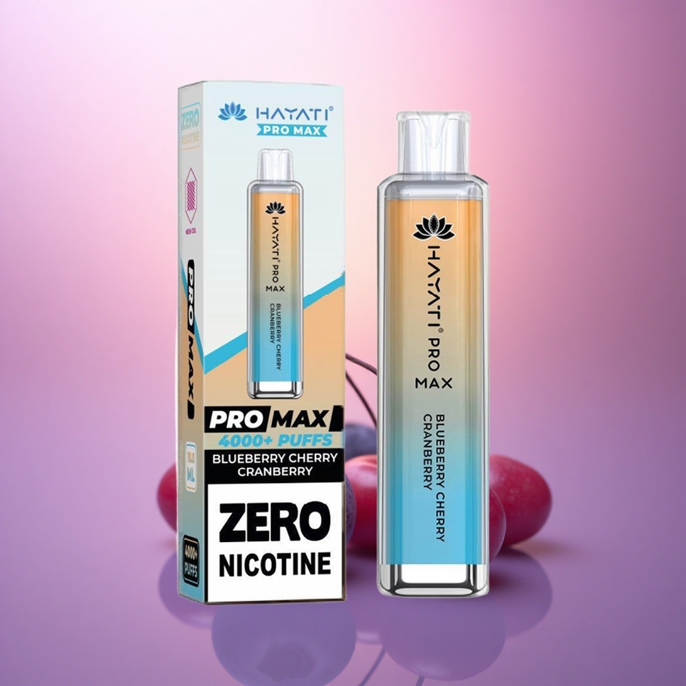 Hayati Pro Max 4000 Puffs Arándano Cereza Mora Rechargeable 1400mAh Dual Coil