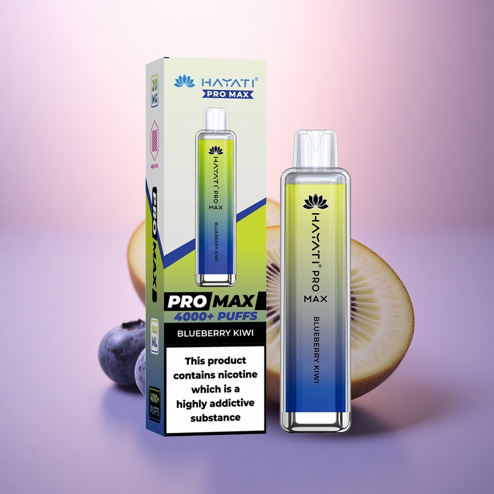 Hayati Pro Max 4000 Puffs Arándano Kiwi 5% Nicotina 1400mAh