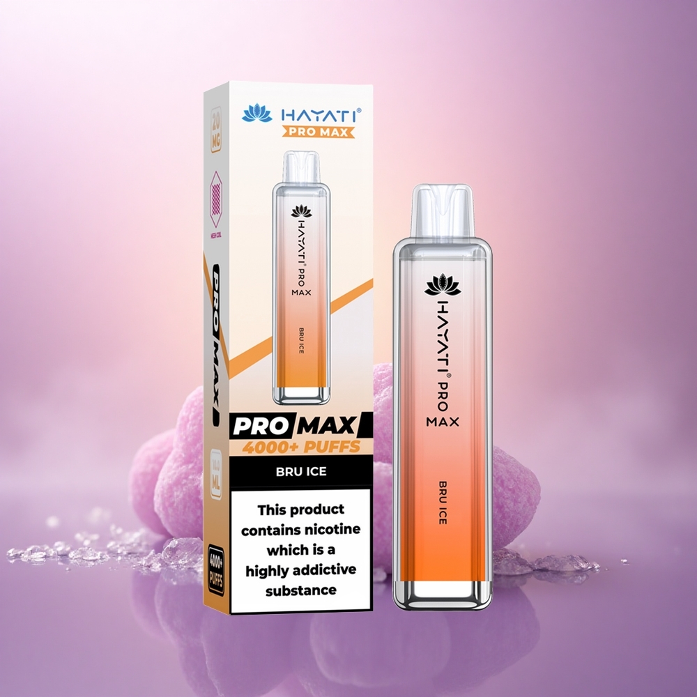Hayati Pro Max 4000 Puffs Bru Ice Recargable 1400mAh 5% Nicotina