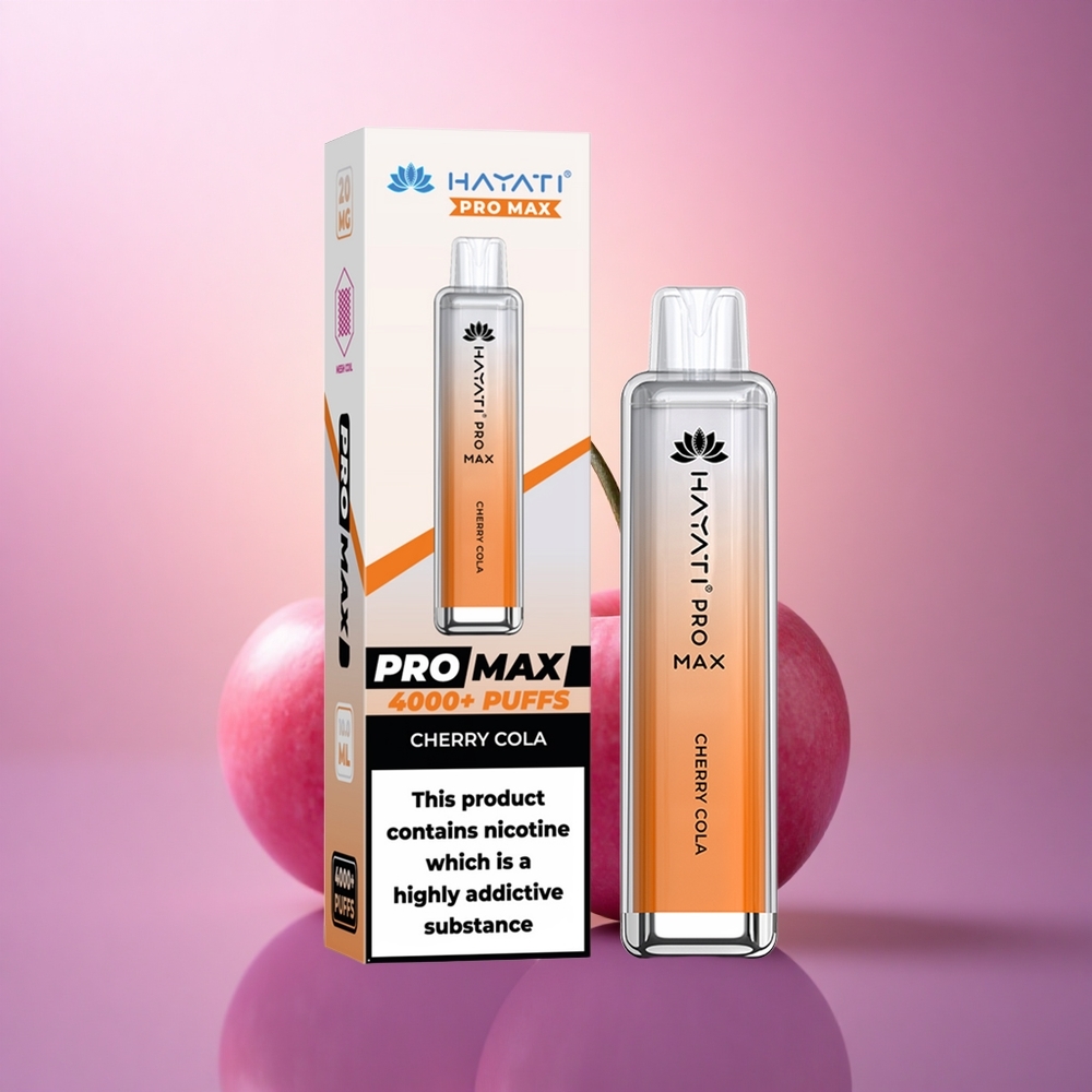 Hayati Pro Max 4000 Puffs Cherry Cola Dual Coil 1400mAh 2% Nicotina
