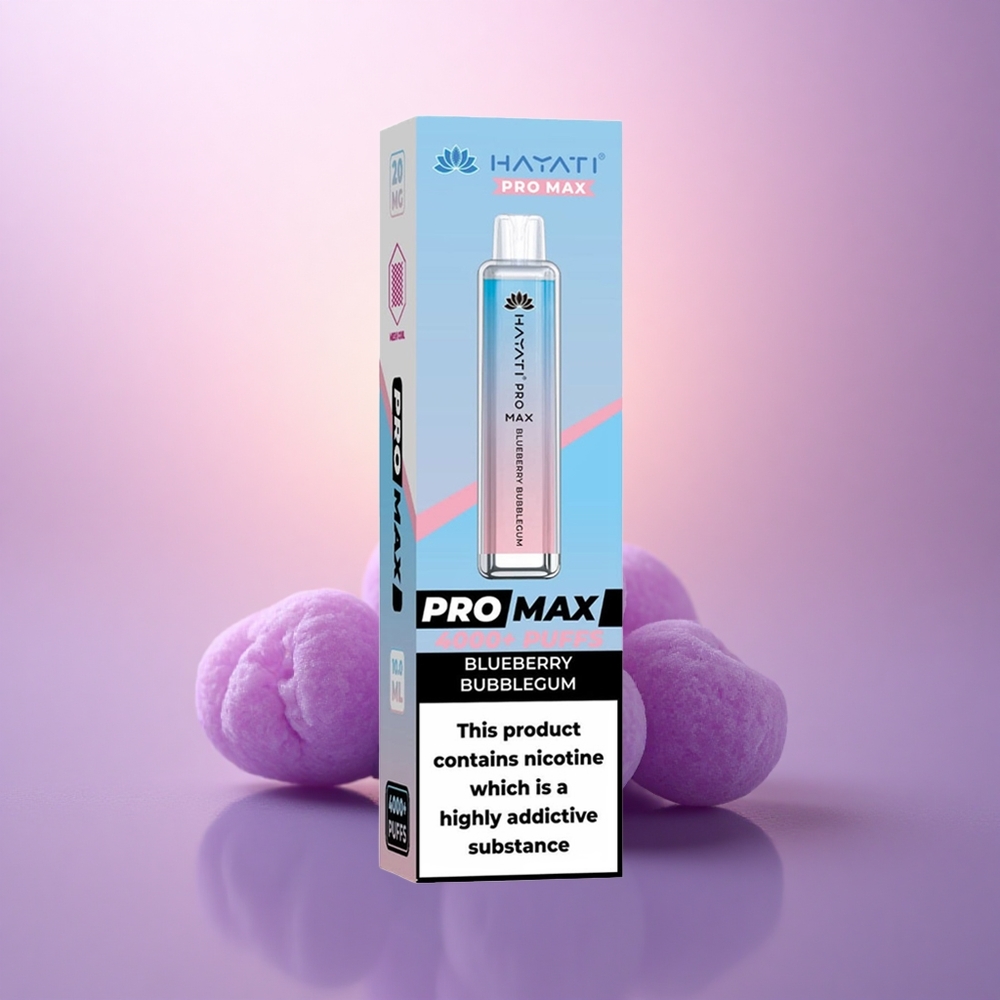 Hayati Pro Max 4000 Puffs Chicle de Arándano Dual Coil 5% Nicotina 1400mAh