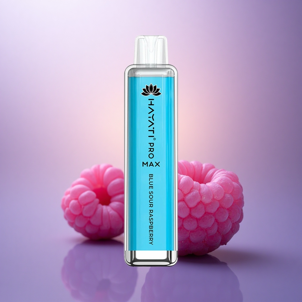 Hayati Pro Max 4000 Puffs Frambuesa Azul Agria con 5% Nicotina y Batería 1400mAh