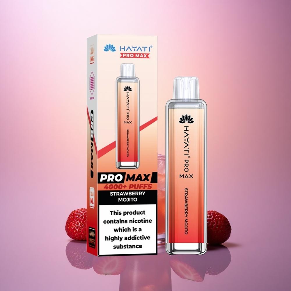 Hayati Pro Max 4000 Puffs Fresa Mojito 5% Nicotina 1400mAh Recargable