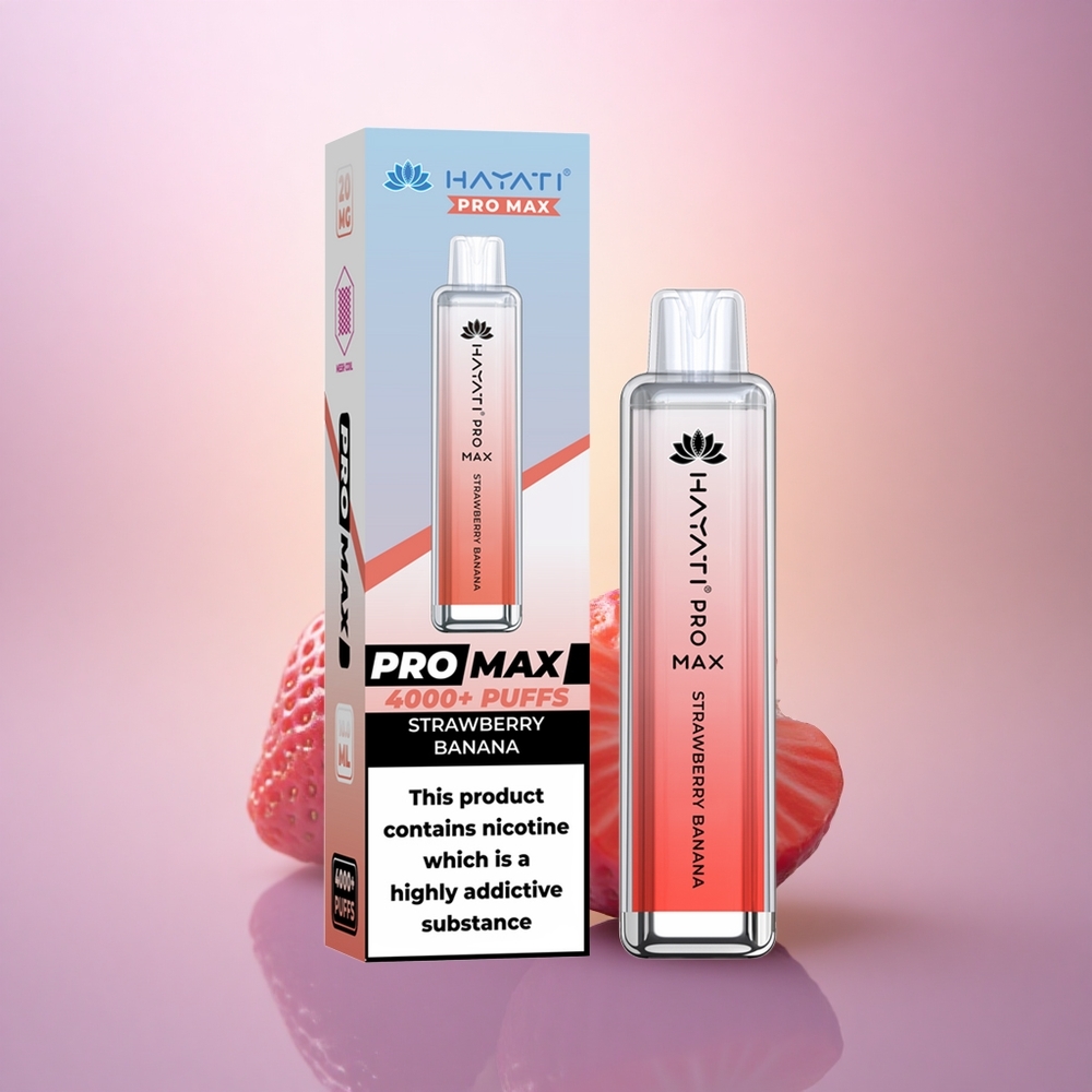 Hayati Pro Max 4000 Puffs Fresa Plátano con 5% Nicotina y 1400mAh
