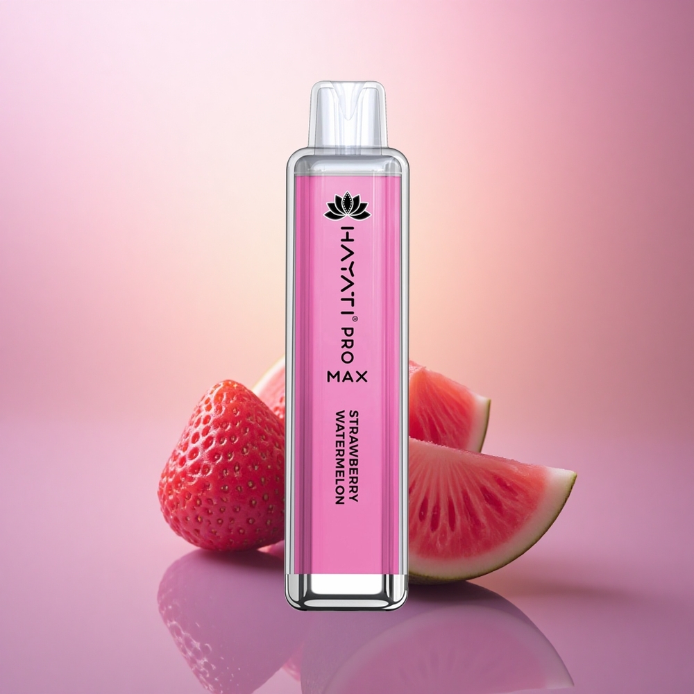 Hayati Pro Max 4000 Puffs Fresa Sandía Dual Coil 1.1 Ohm 1400mAh Recargable