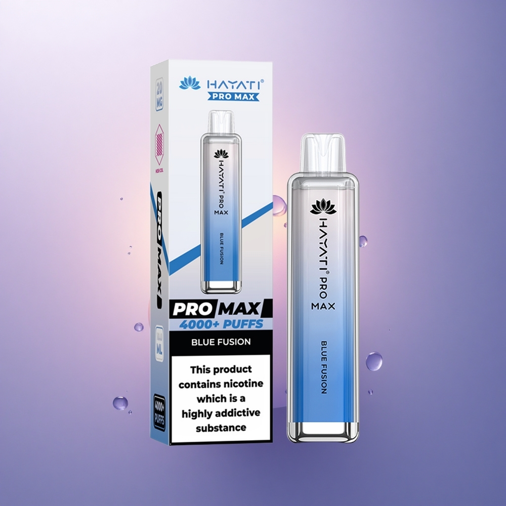 Hayati Pro Max 4000 Puffs Fusión Azul con Batería 1400mAh y Resistencia Dual 1.1 Ohm
