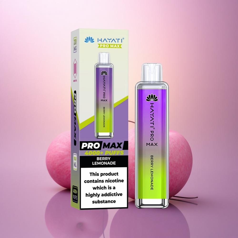 Hayati Pro Max 4000 Puffs Limón Frambuesa con 5% Nicotina y 1400mAh