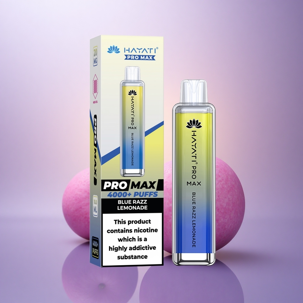 Hayati Pro Max 4000 Puffs Limonada Frambuesa Azul con 5% Nicotina y 1400mAh