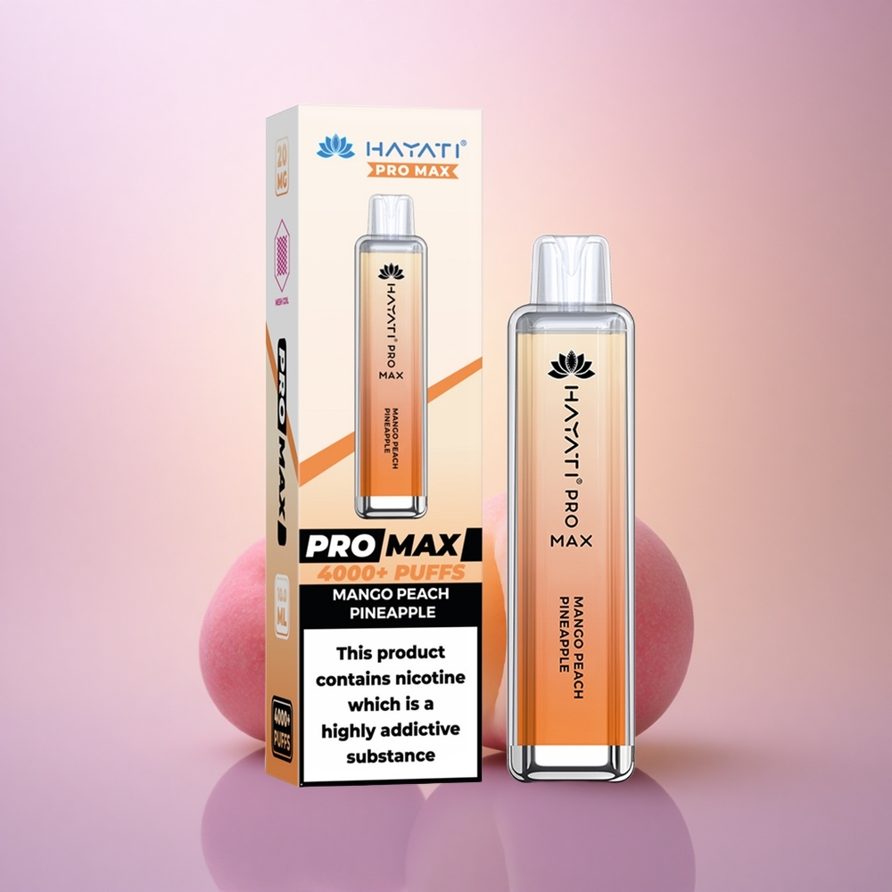 Hayati Pro Max 4000 Puffs Mango Melocotón Piña con 5% Nicotina y 1400mAh