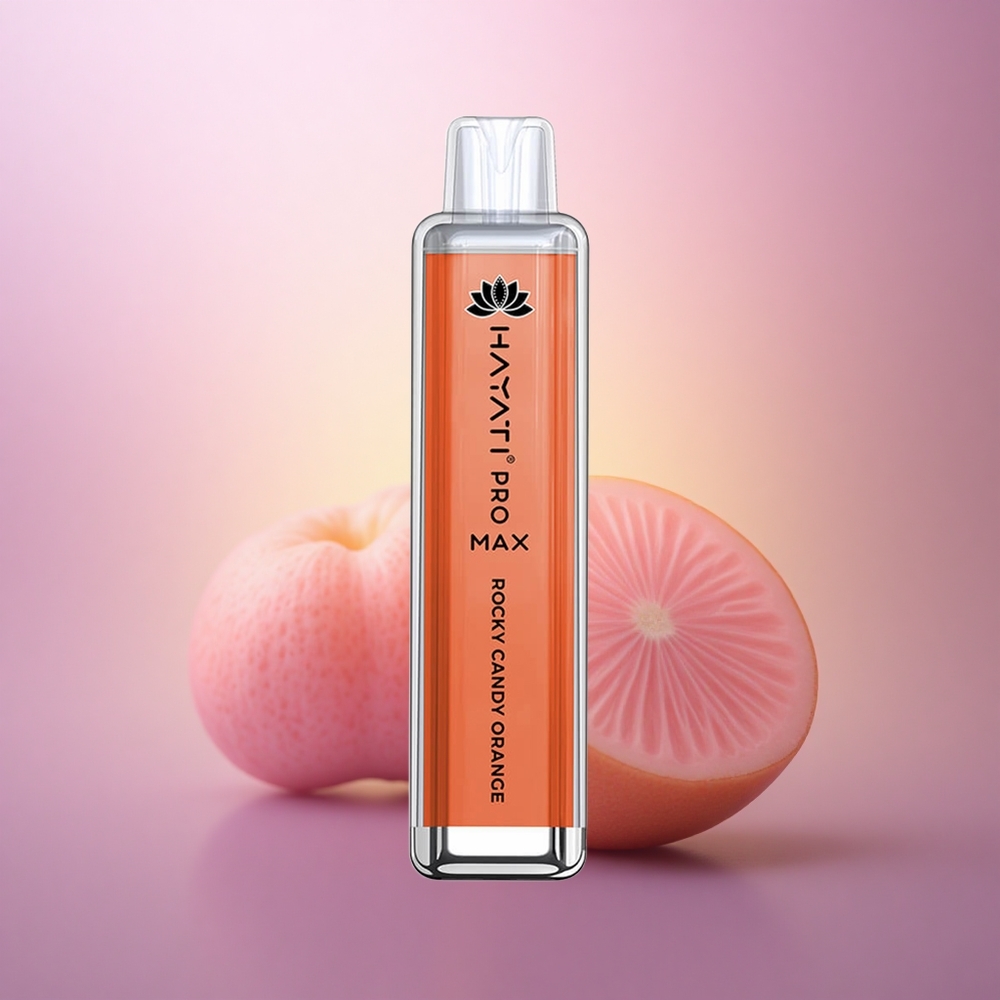 Hayati Pro Max 4000 Puffs Naranja Caramelo Roca 5% Nicotina 1400mAh Recargable