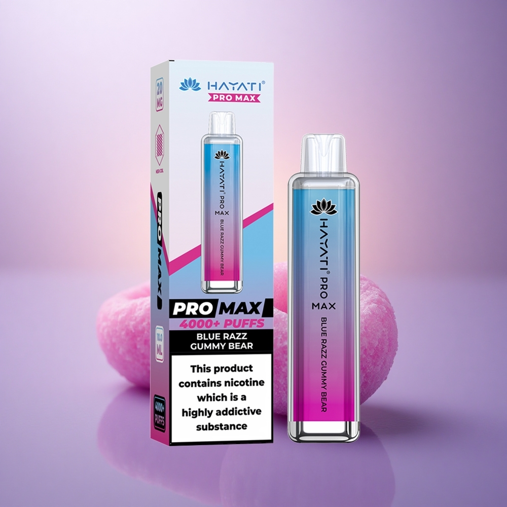Hayati Pro Max 4000 Puffs Osito de Gominola Azul Frambuesa con 5% Nicotina y 1400mAh