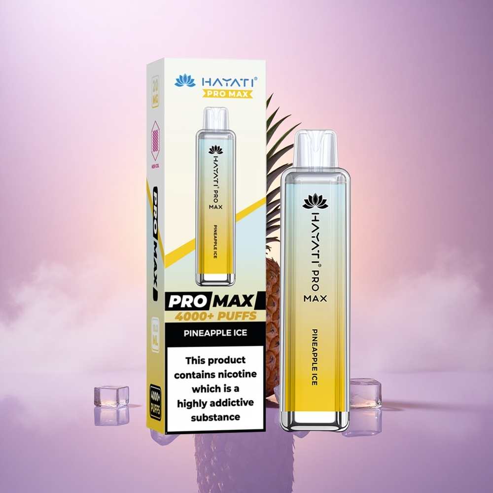 Hayati Pro Max 4000 Puffs Piña Hielo 5% Nicotina 1400mAh Recargable
