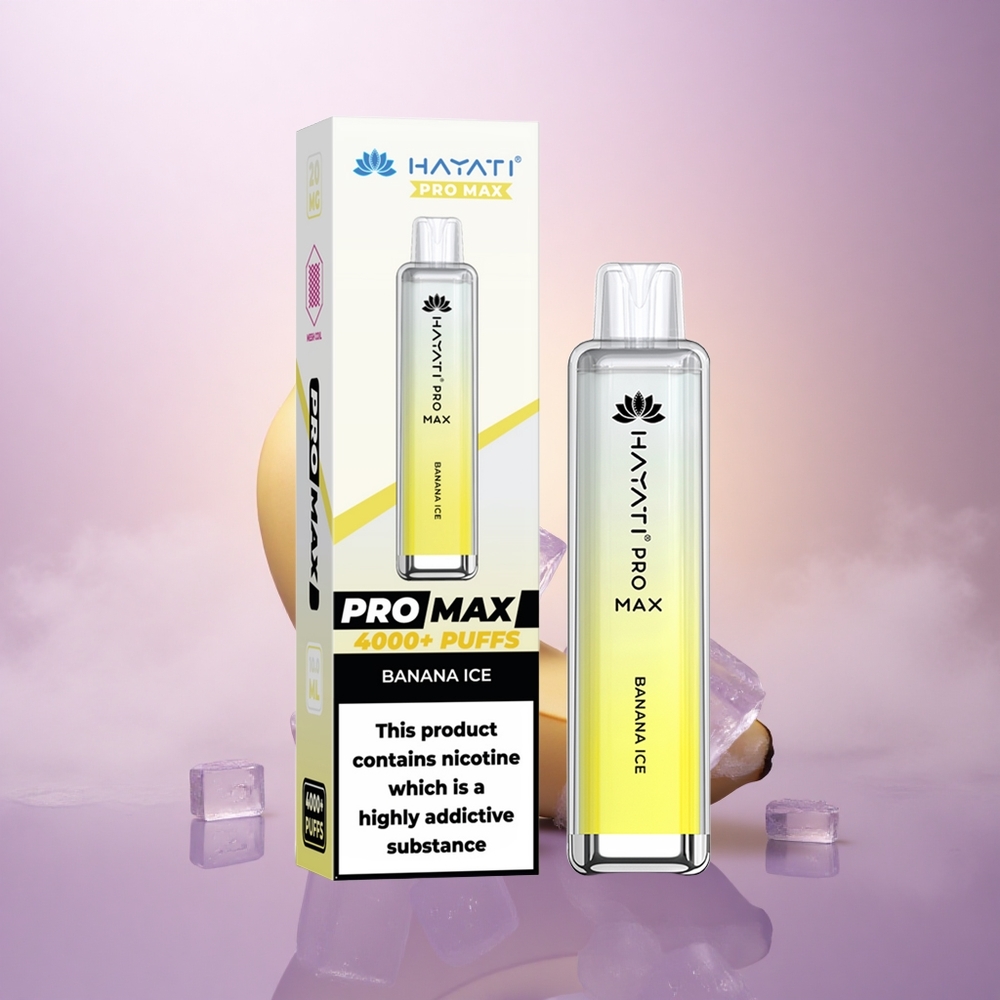 Hayati Pro Max 4000 Puffs Plátano Hielo 1400mAh Recargable