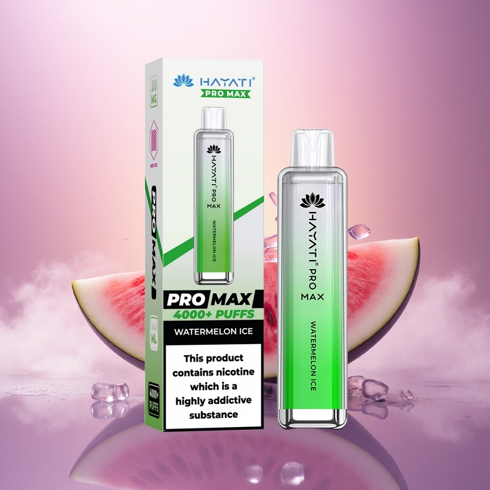 Hayati Pro Max 4000 Puffs Sandía Hielo 1400mAh 2ml Recargable