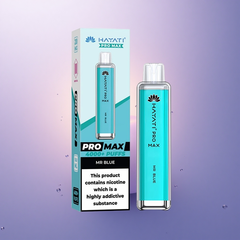 Hayati Pro Max 4000 Puffs Señor Azul Doble Bobina 1.1 Ohm 1400mAh Recargable