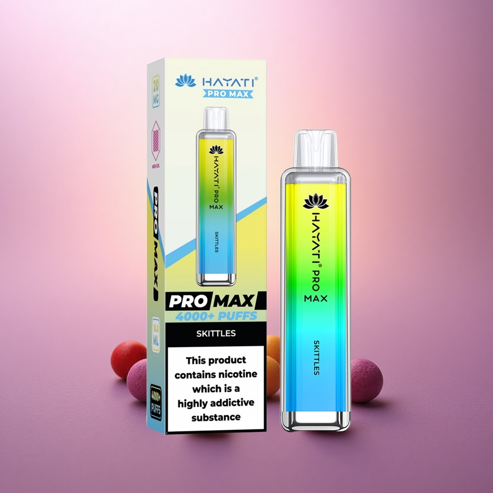 Hayati Pro Max 4000 Puffs Skittles Doble Bobina LED 1400mAh