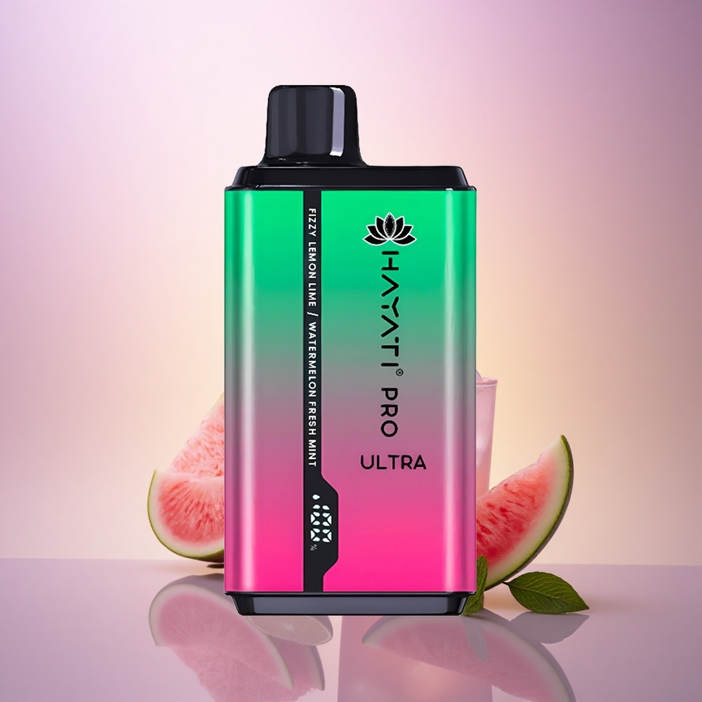 Hayati Pro Ultra 15000 Puffs Agua de Sandía con Limón y Lima Refrescante y Menta Fresca 850mAh 2% Nicotina