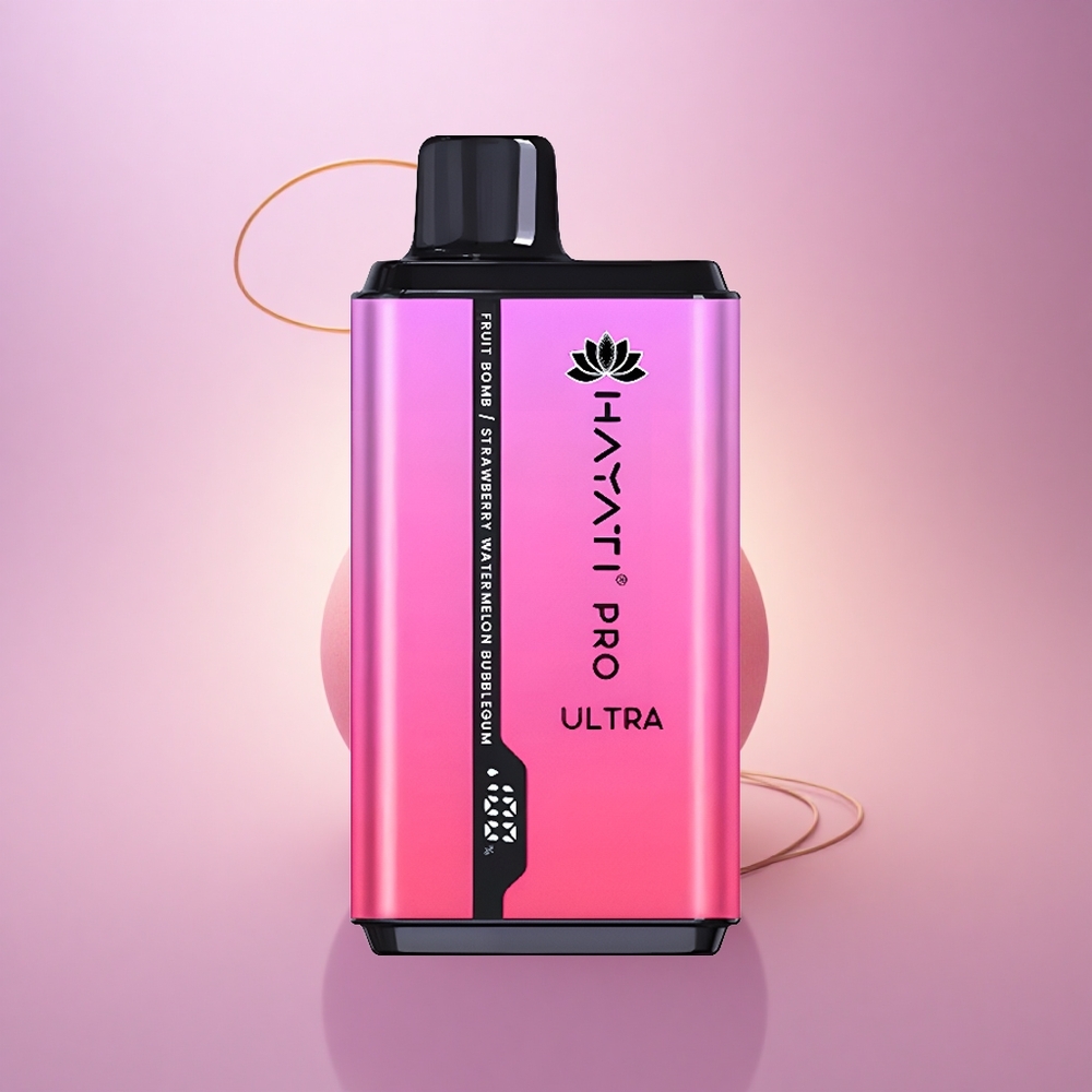 Hayati Pro Ultra 15000 Puffs Bomba de Fruta Fresa Sandía Chicle con 850mAh y 2% de Nicotina