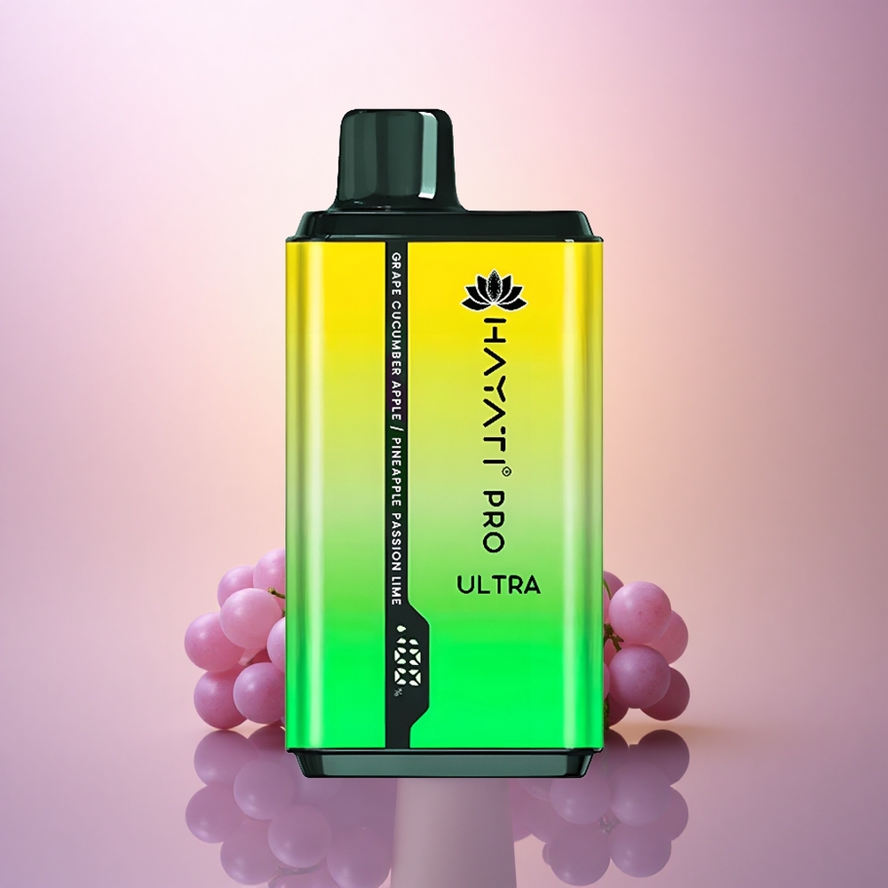 Hayati Pro Ultra 15000 Puffs Uva Pepino Manzana Piña Pasión 2% Nicotina 850mAh
