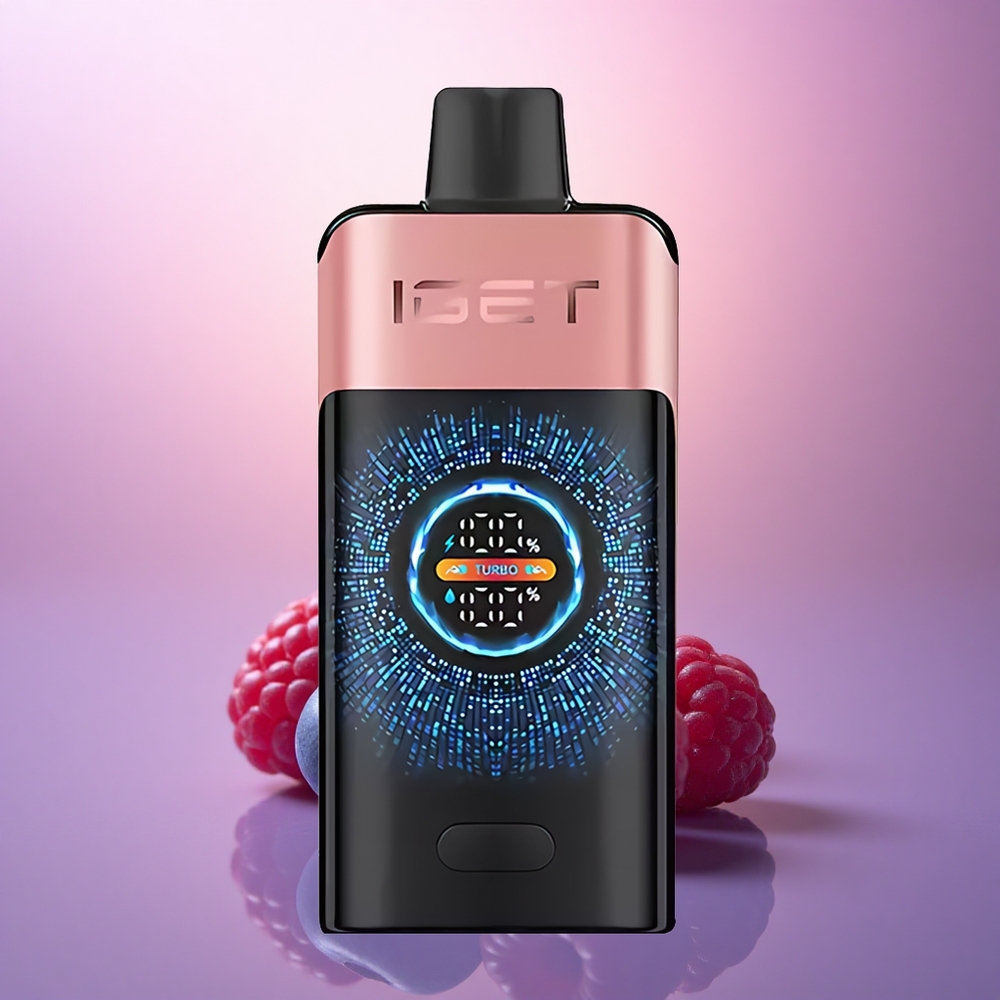 IGET ONE 12000 Puffs Arándano Frambuesa 2700 mAh Pantalla Curva Grande