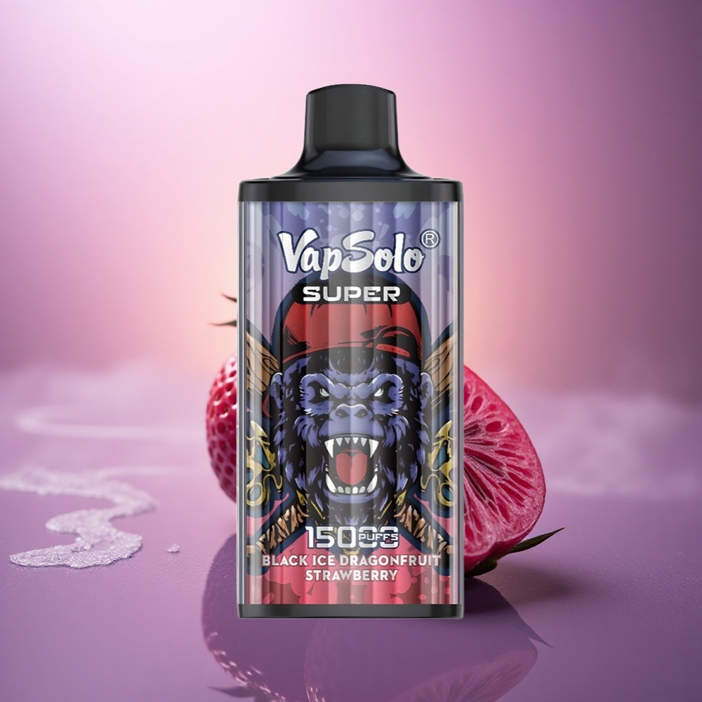 Vapsolo Super 15000 Puffs Dragonfruta Fresa Hielo Negro 40ml 850mAh