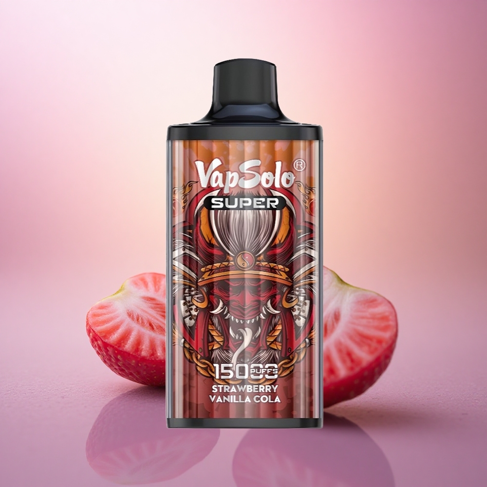 Vapsolo Super 15000 Puffs Fresa Vainilla Cola con 40ml de líquido y 850mAh