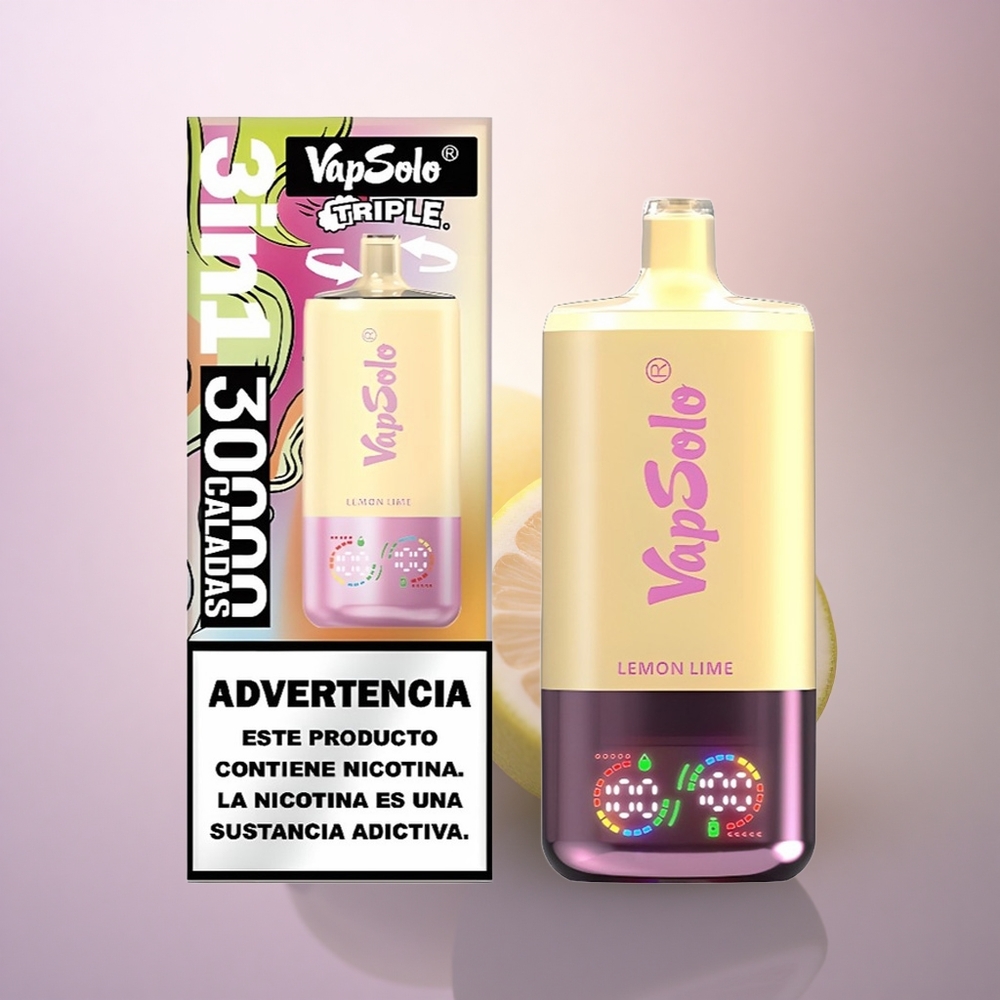 Vapsolo Triple 30000 Puffs Lima Limón Triple 40ml 20mg Nicotina