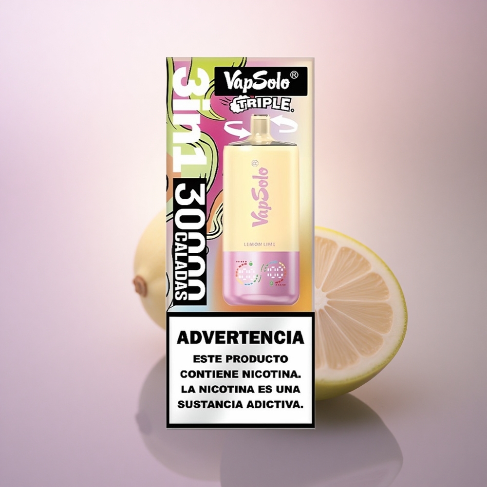 Vapsolo Triple 30000 Puffs Lima Limón Triple 40ml 20mg Nicotina