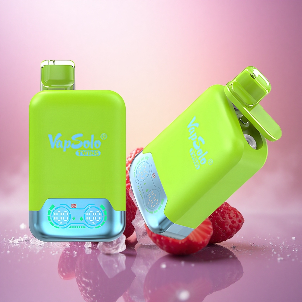 Vapsolo Twins 20000 Puffs Fresa Kiwi y Fresa Frambuesa Cereza Hielo con 40 ml de líquido y 20mg/ml de nicotina