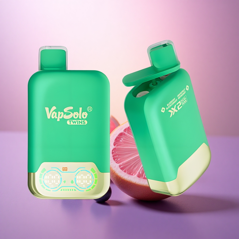 Vapsolo Twins 20000 Puffs Refrescante de Arándano, Grosella Negra y Pomelo con 40 ml de Líquido y Nicotina 20mg/ml
