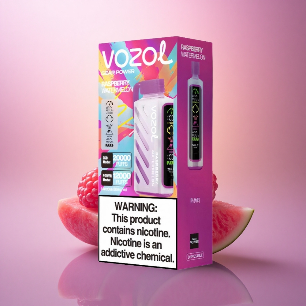 VOZOL Gear Power 20000 Puffs Frambuesa Sandía Dual Mesh 20mL 5% Nicotina