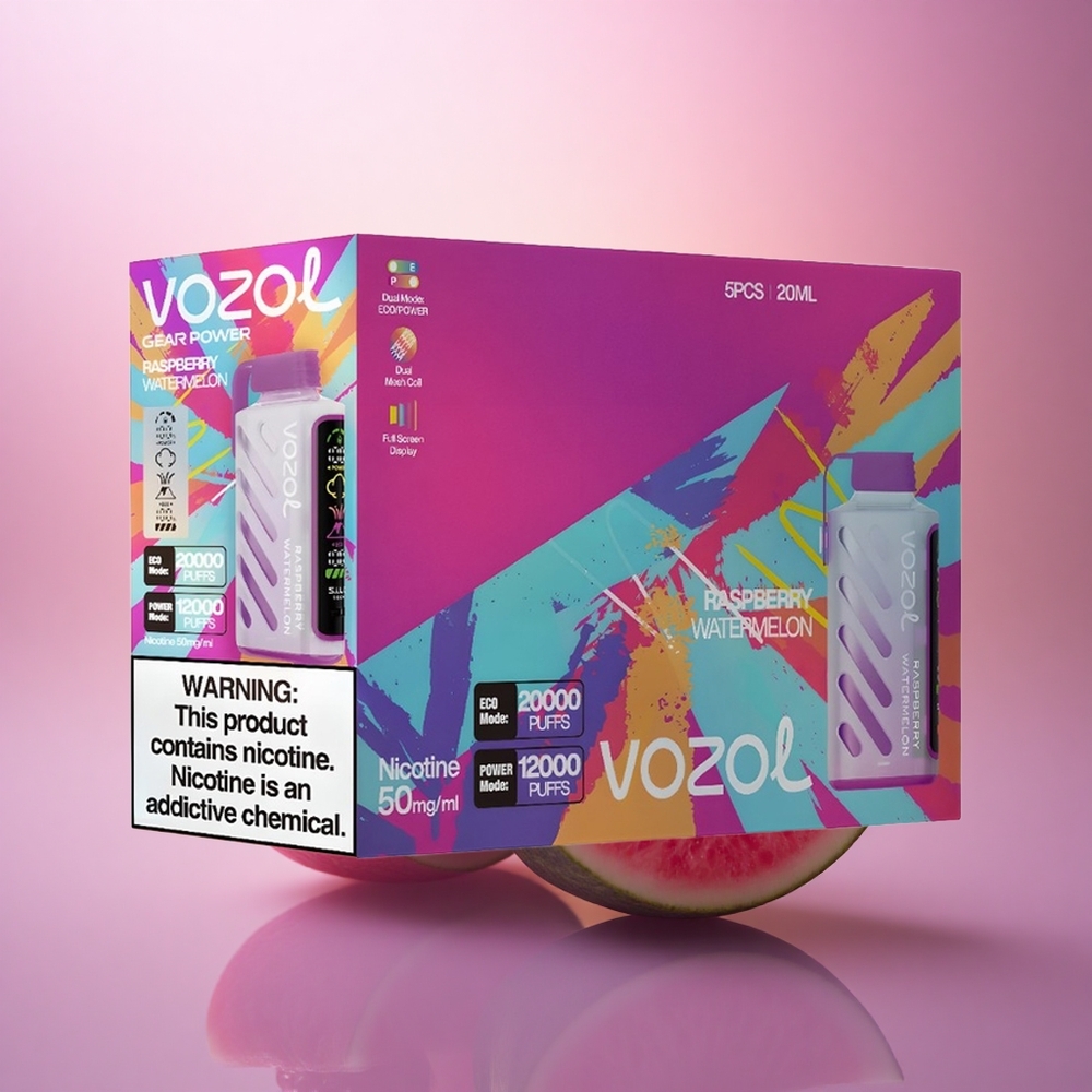 VOZOL Gear Power 20000 Puffs Frambuesa Sandía Dual Mesh 20mL 5% Nicotina