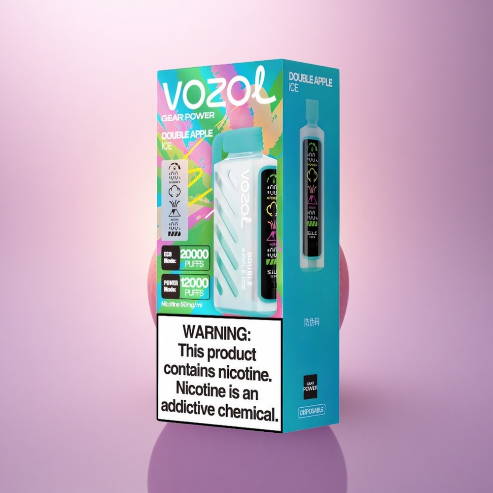 VOZOL Gear Power 20000 Puffs Manzana Doble Hielo con Dual Mesh Coil y 20mL