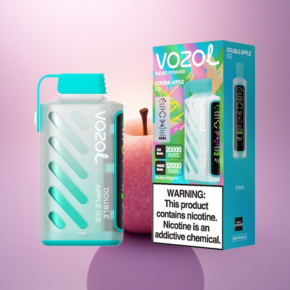 VOZOL Gear Power 20000 Puffs Manzana Doble Hielo con Dual Mesh Coil y 20mL