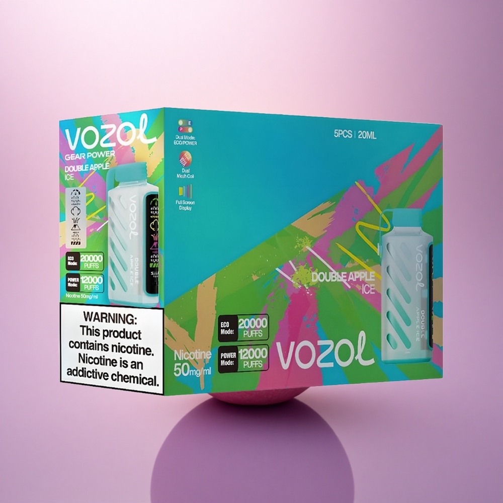 VOZOL Gear Power 20000 Puffs Manzana Doble Hielo con Dual Mesh Coil y 20mL