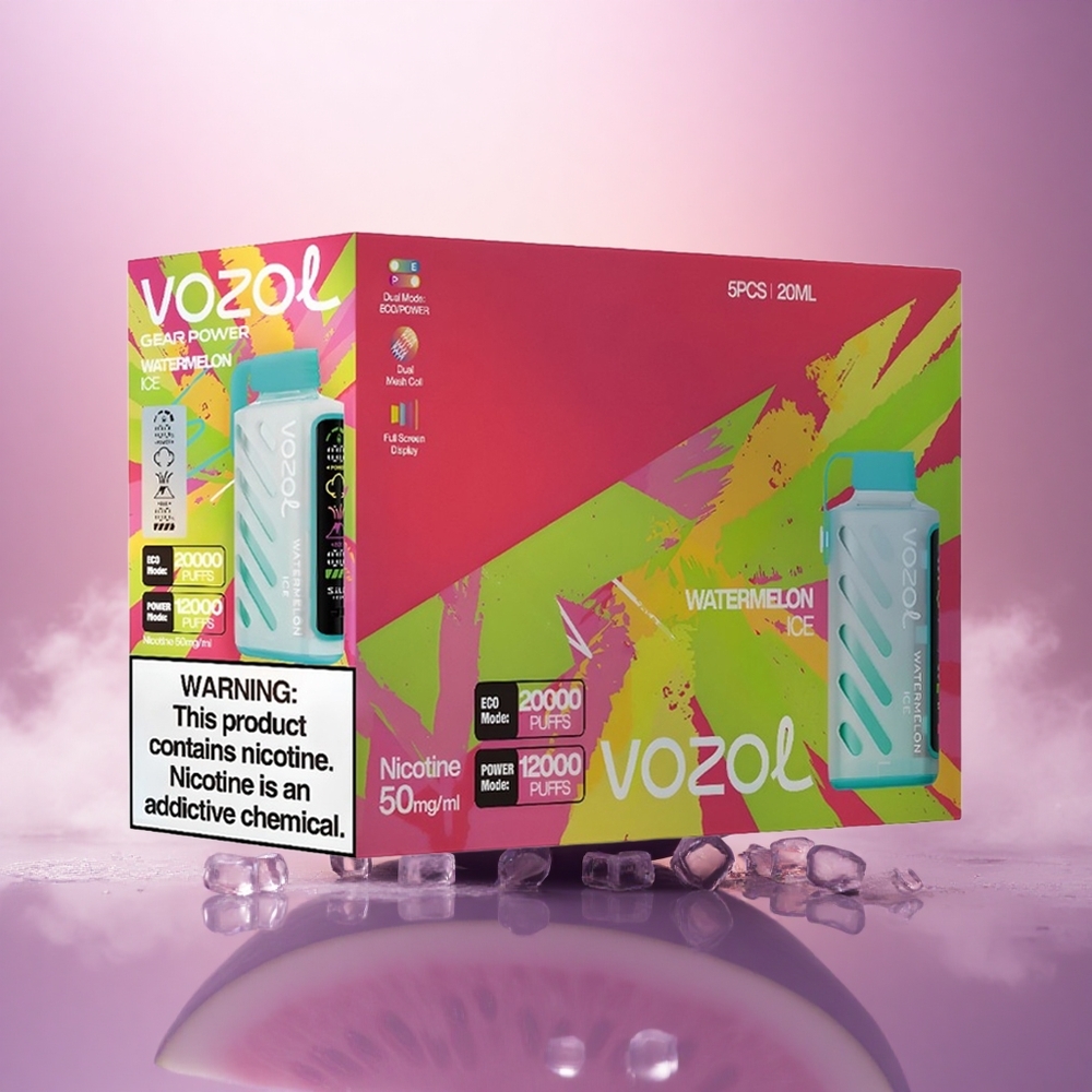 VOZOL Gear Power 20000 Puffs Sandía Hielo con Dual Mesh y 20mL