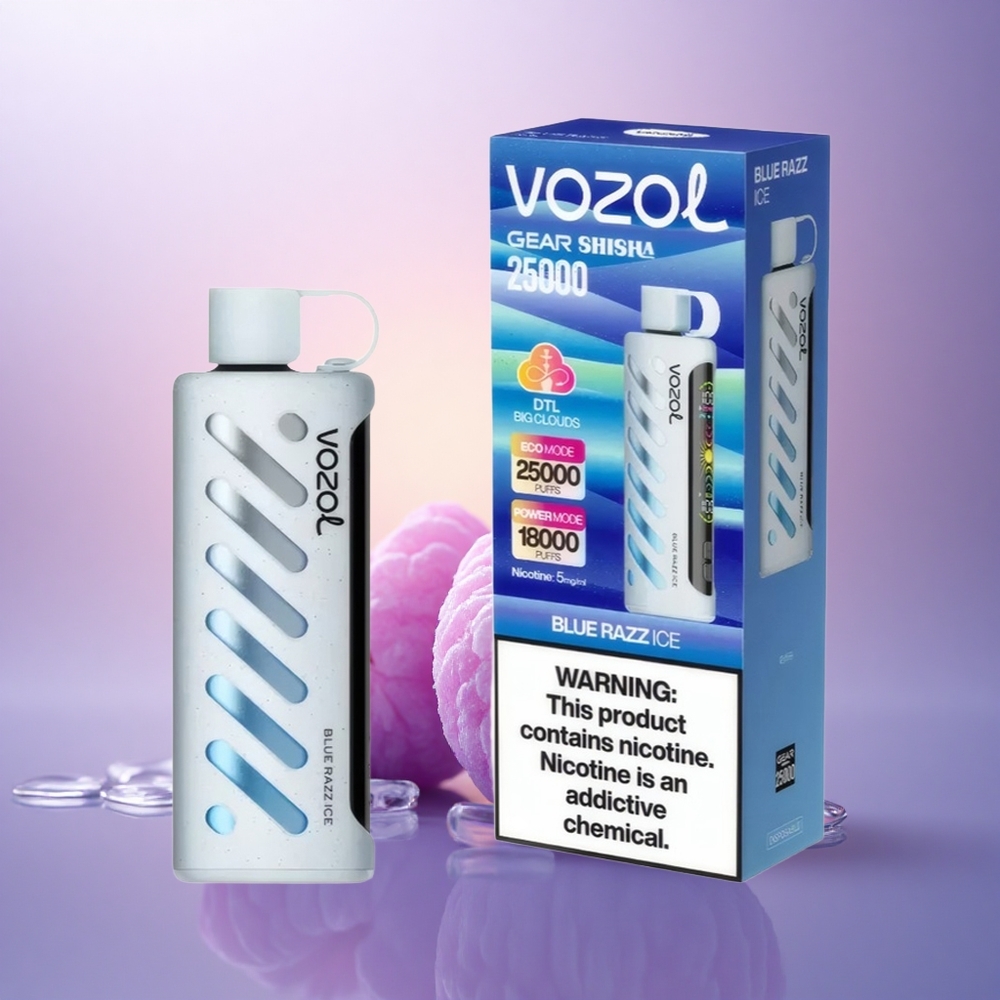 VOZOL Gear Shisha 25000 Puffs Azul Frambuesa Hielo con 5mg/ml de Nicotina y 1000mAh