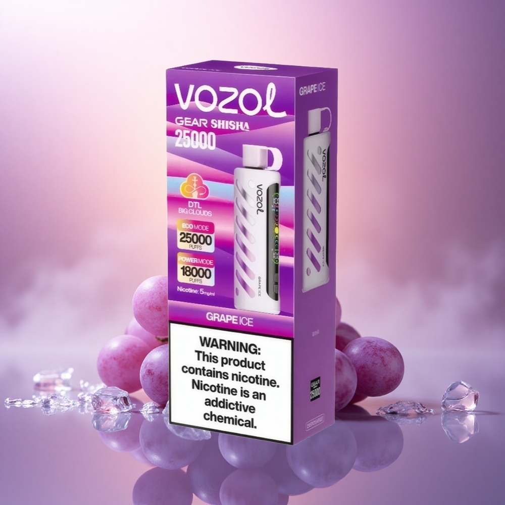 VOZOL Gear Shisha 25000 Puffs Helado de Uva con 5mg/ml de Nicotina y 1000mAh