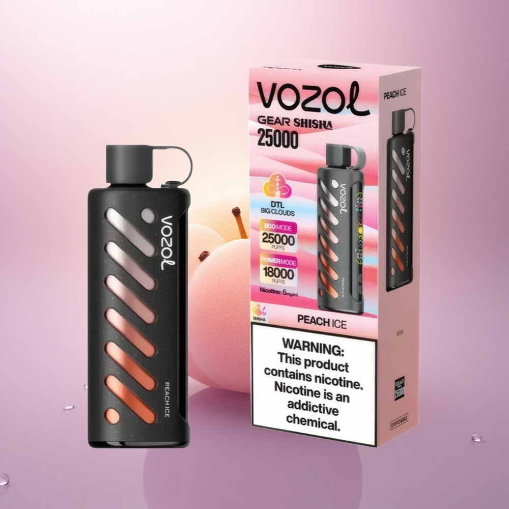 VOZOL Gear Shisha 25000 Puffs Melocotón Helado con 5mg/ml de nicotina y 1000mAh